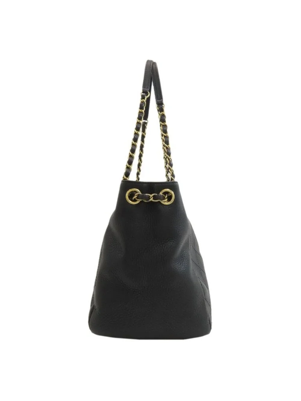 Chanel Quilted Chain Tote Gold Calf
